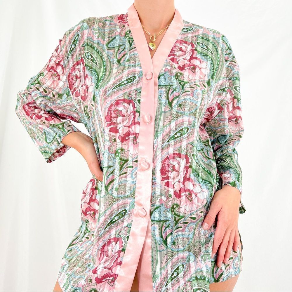 Victoria’s Secret ‘Gold Label’ Vintage Button Down Floral Stripe Nightshirt
